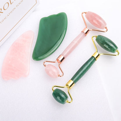 Rolo Facial e Gua Sha Quartzo Rosa e Jade — foto 5