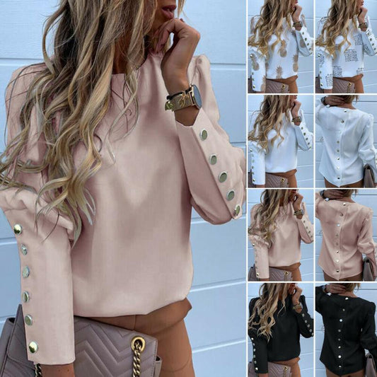 Blusa Feminina com Botões Metalizados - Boutique da Beleza