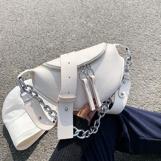 Bolsa Crossbody Corrente Prata - Boutique da Beleza