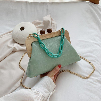 Bolsa Duas Alças com Fecho de Madeira - Boutique da Beleza