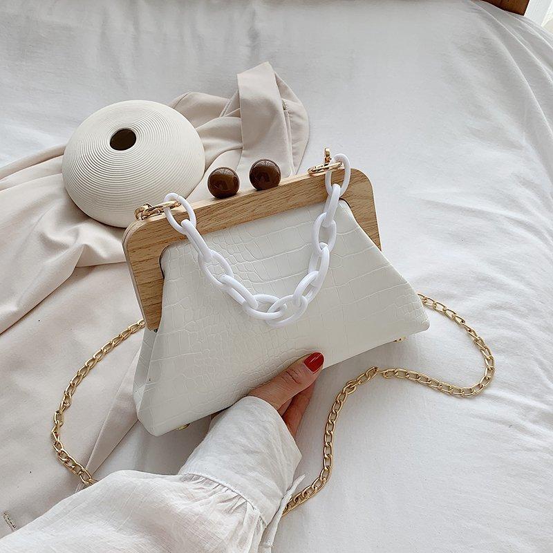 Bolsa Duas Alças com Fecho de Madeira - Boutique da Beleza