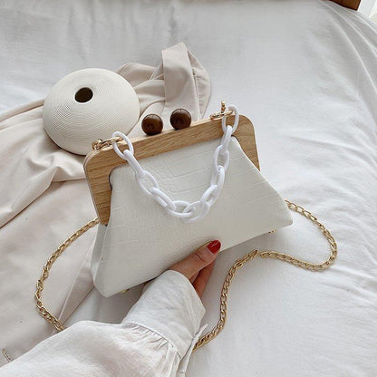Bolsa Duas Alças com Fecho de Madeira - Boutique da Beleza
