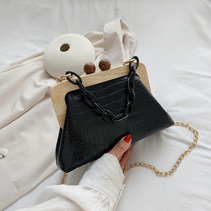 Bolsa Duas Alças com Fecho de Madeira - Boutique da Beleza