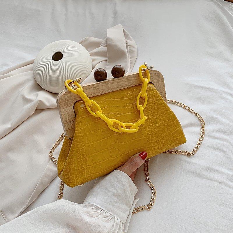 Bolsa Duas Alças com Fecho de Madeira - Boutique da Beleza