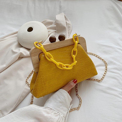 Bolsa Duas Alças com Fecho de Madeira - Boutique da Beleza
