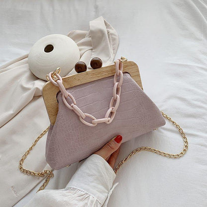 Bolsa Duas Alças com Fecho de Madeira - Boutique da Beleza