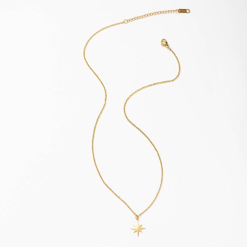 Colar Pingente Estrela de Oito Pontas - Boutique da Beleza