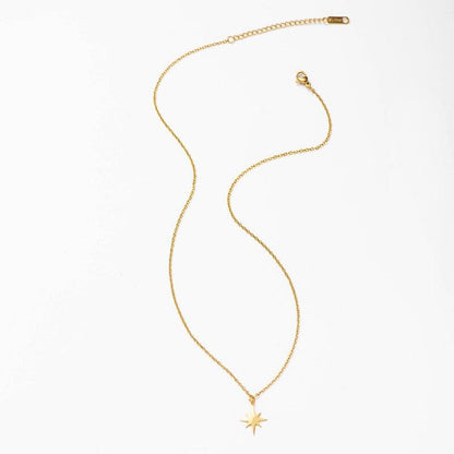 Colar Pingente Estrela de Oito Pontas - Boutique da Beleza