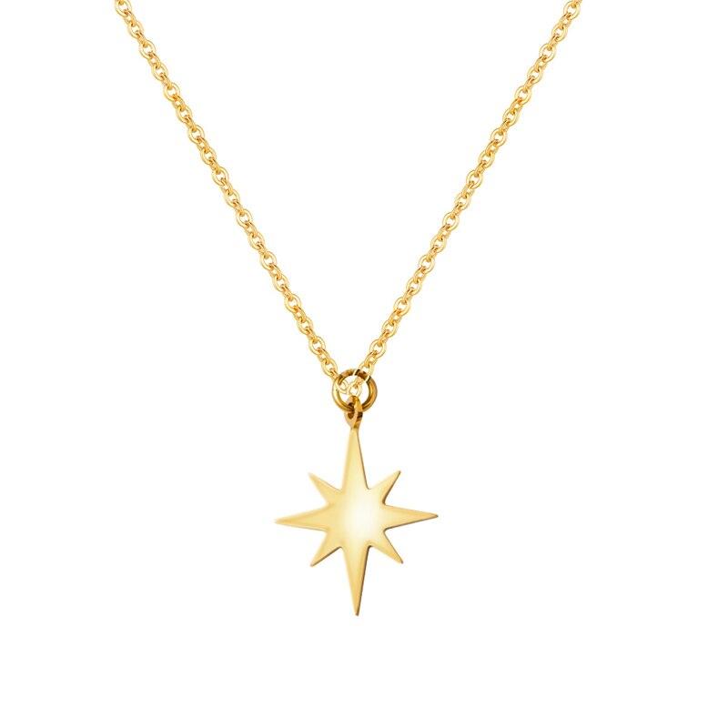 Colar Pingente Estrela de Oito Pontas - Boutique da Beleza