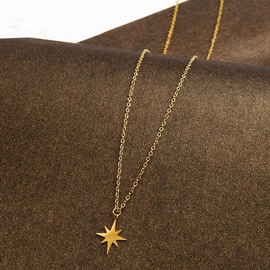 Colar Pingente Estrela de Oito Pontas - Boutique da Beleza