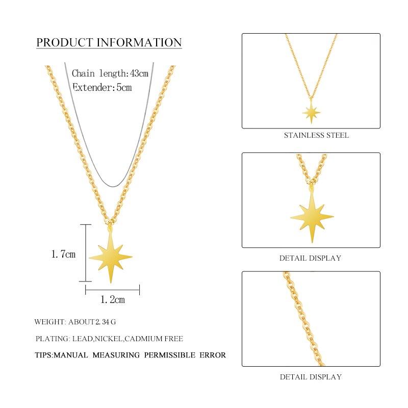 Colar Pingente Estrela de Oito Pontas - Boutique da Beleza
