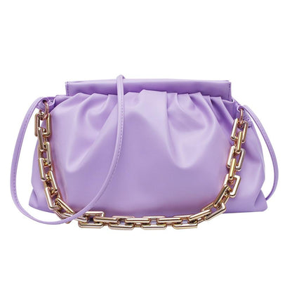 Crossbody Franzida | Bolsa Crossbody Franzida com Alça de Correntes - Boutique da Beleza