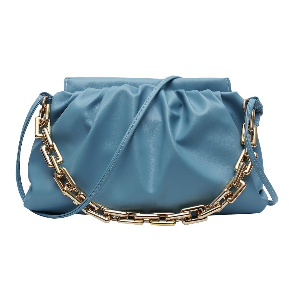 Crossbody Franzida | Bolsa Crossbody Franzida com Alça de Correntes - Boutique da Beleza