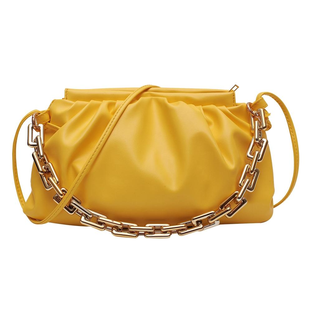 Crossbody Franzida | Bolsa Crossbody Franzida com Alça de Correntes - Boutique da Beleza