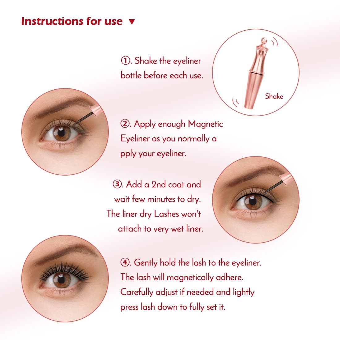 Kit delineador líquido magnético & cílios magnéticos - 3 pares! - Boutique da Beleza