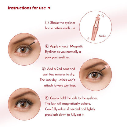 Kit delineador líquido magnético & cílios magnéticos - 3 pares! - Boutique da Beleza