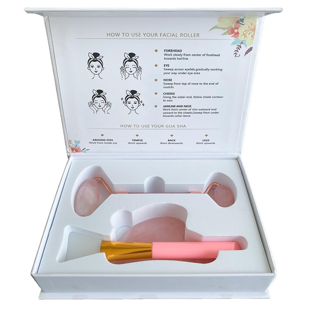 Lindo Kit Rolo Facial , Gua Sha e Pincel - Gift Box - Promoção de Lançamento! - Boutique da Beleza