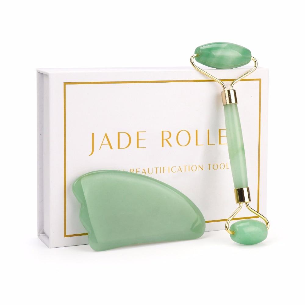 Rolo Facial e Gua Sha Quartzo Rosa e Jade - Boutique da Beleza