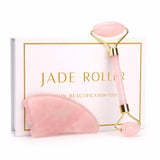 Rolo Facial e Gua Sha Quartzo Rosa e Jade - Boutique da Beleza