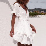 Vestido Laise Branco Babados - Boutique da Beleza
