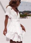 Vestido Laise Branco Babados - Boutique da Beleza